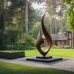 Flowing Flame Solid Wood Outdoor Sculpture for Garden Landscapes