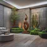 Abstract Twisting Floor Sculpture for Indoor or Covered Outdoor Spaces