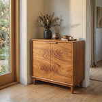 Handcrafted Solid Wood Two Door Sideboard Cabinet for Living Room