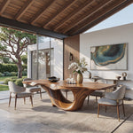 Dining Table with Sculpted Canyon Base and Organic Solid Wood Top