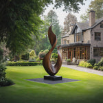 Flame Form Solid Wood Outdoor Sculpture for Garden Landscapes