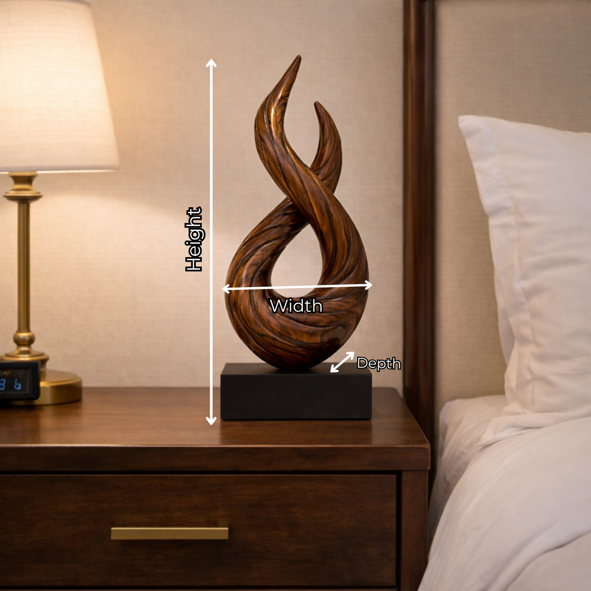 Handmade Twisted Wood Sculpture Modern Abstract Spiral Table Decor