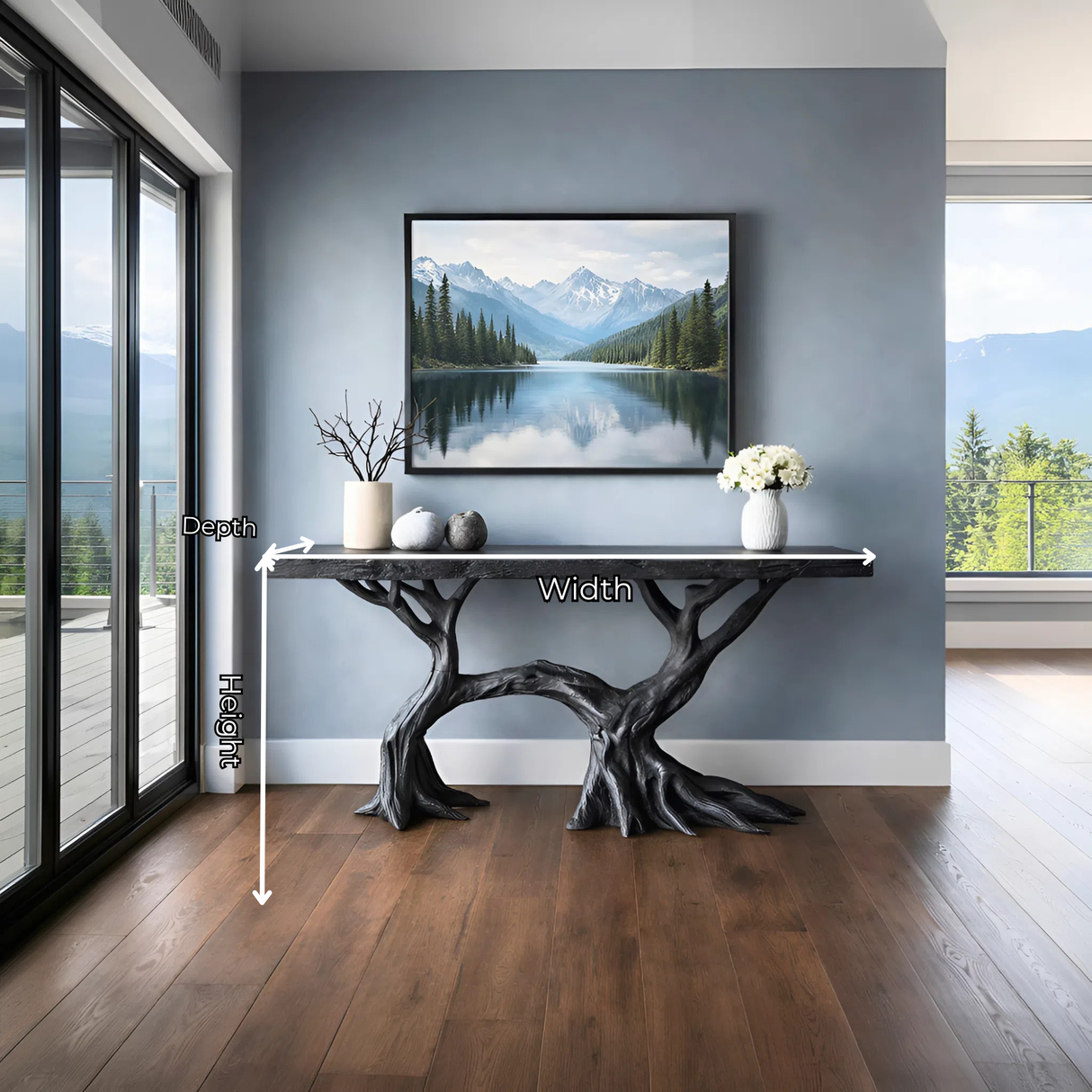 Open Arch Solid Wood Console Table