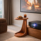 Waterfall Solid Wood Side Table with Tray Top for Living Room Decor