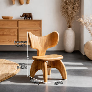 Solid Wood Accent Chair with Curved Backrest for Entryway Living Room