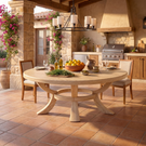 Large Round Solid Wood Dining Table with Sculptural Pedestal Base for Dining Room