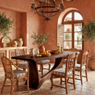 Live Edge Solid Wood Dining Table with Sculptural Base for Dining Room