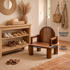 Solid Wood Kids Chair with Curved Back for Playrooms or Classrooms