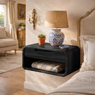 Handcrafted Solid Wood Floating Nightstand with Drawer and Open Storage for Bedroom