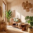 Natural Solid Wood Entryway Bench with Sculptural Open Base Design