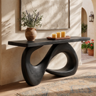 Solid Wood Console Table with Organic Loop Base