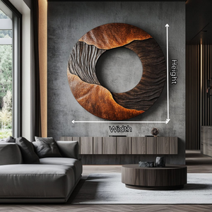 Round Solid Wood Wall Art with Open Center Relief Design