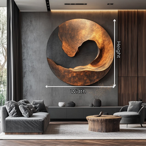 Handcrafted Solid Wood Wall Sculpture with Abstract Circular Wave Form