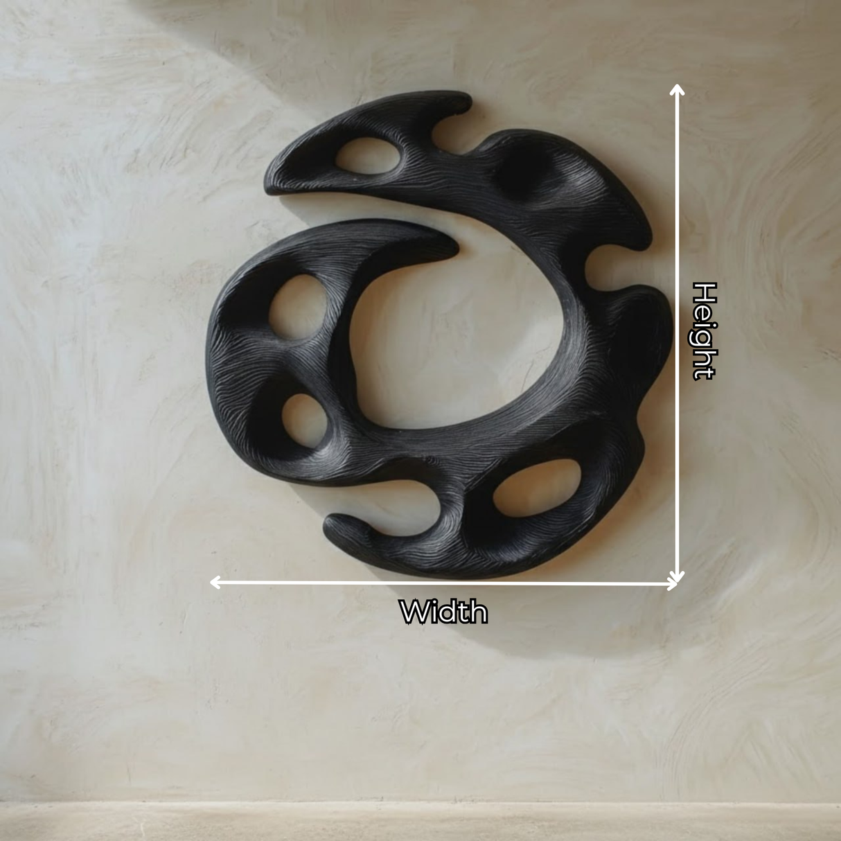 Handcrafted Solid Wood Wall Sculpture with Organic Open Circular Form