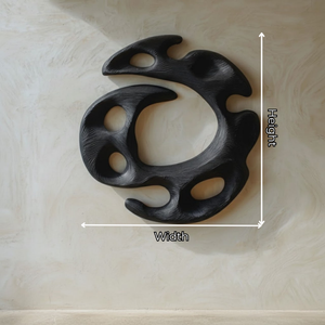 Handcrafted Solid Wood Wall Sculpture with Organic Open Circular Form