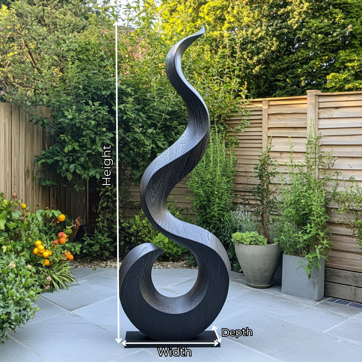 Outdoor Serpentine Solid Wood Sculpture for Garden Landscape Decor