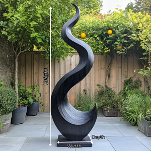 Outdoor Flame Form Solid Wood Sculpture