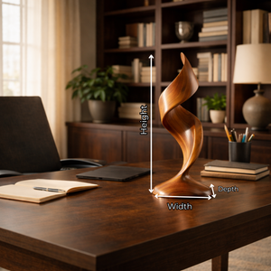 Handmade Modern Wood Sculpture Minimalist Twisted Table Decor
