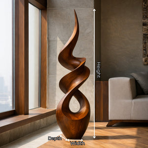 Modern Solid Wood Floor Sculpture for Contemporary Interiors