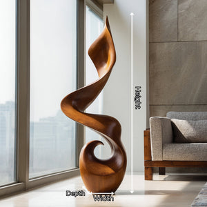 Modern Organic Solid Wood Floor Sculpture for Contemporary Interiors