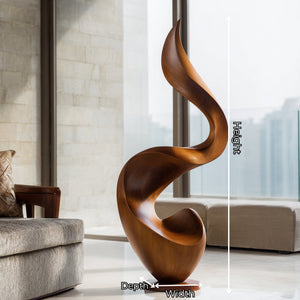 Modern Abstract Solid Wood Floor Sculpture for Luxury Interiors