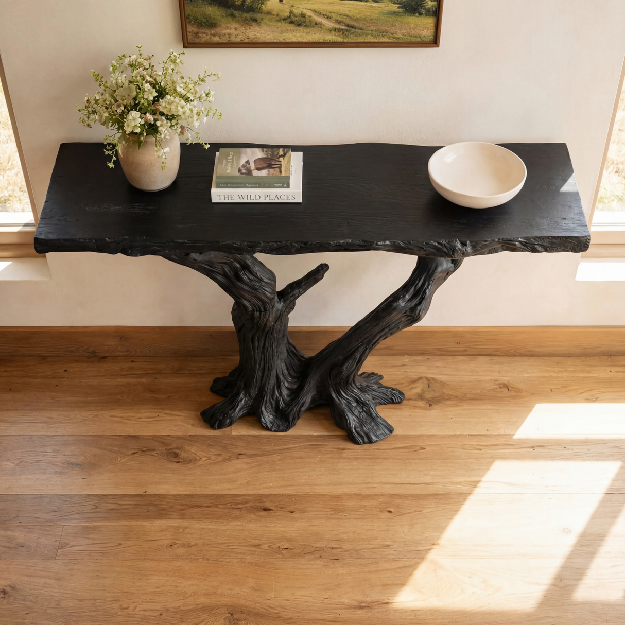 Twin Trunk Solid Wood Console Table