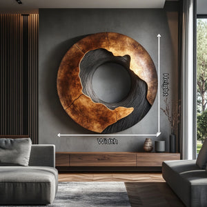 Round Solid Wood Ring Wall Sculpture Modern Organic Wall Art for Living Room