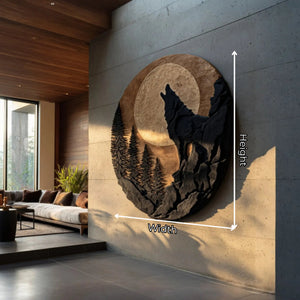 Modern Solid Wood Wolf Wall Sculpture for Living Room Interiors