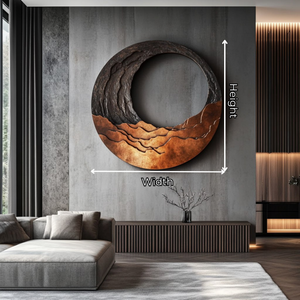 Round Solid Wood Wall Art with Layered Open Center Design