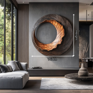 Contemporary Organic Round Solid Wood Wall Sculpture for Interior Art