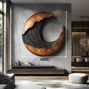Organic Crescent Solid Wood Wall Sculpture for Modern Interiors