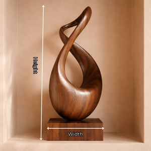Abstract Infinity Wood Sculpture Modern Organic Handmade Wooden Art Decor
