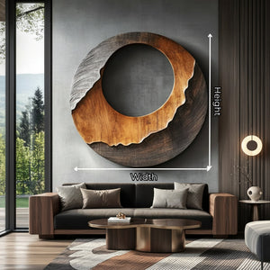 Layered Round Solid Wood Wall Sculpture for Contemporary Interiors