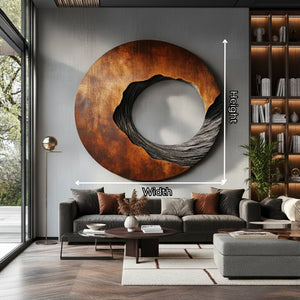 Organic Round Solid Wood Wall Sculpture for Modern Interiors