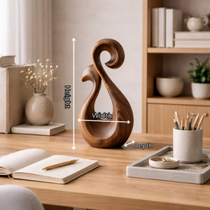Abstract Spiral Wood Sculpture Modern Organic Tabletop Decor