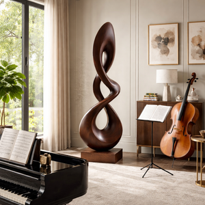 Handcrafted Organic Abstract Solid Wood Sculpture for Modern Interior Spaces