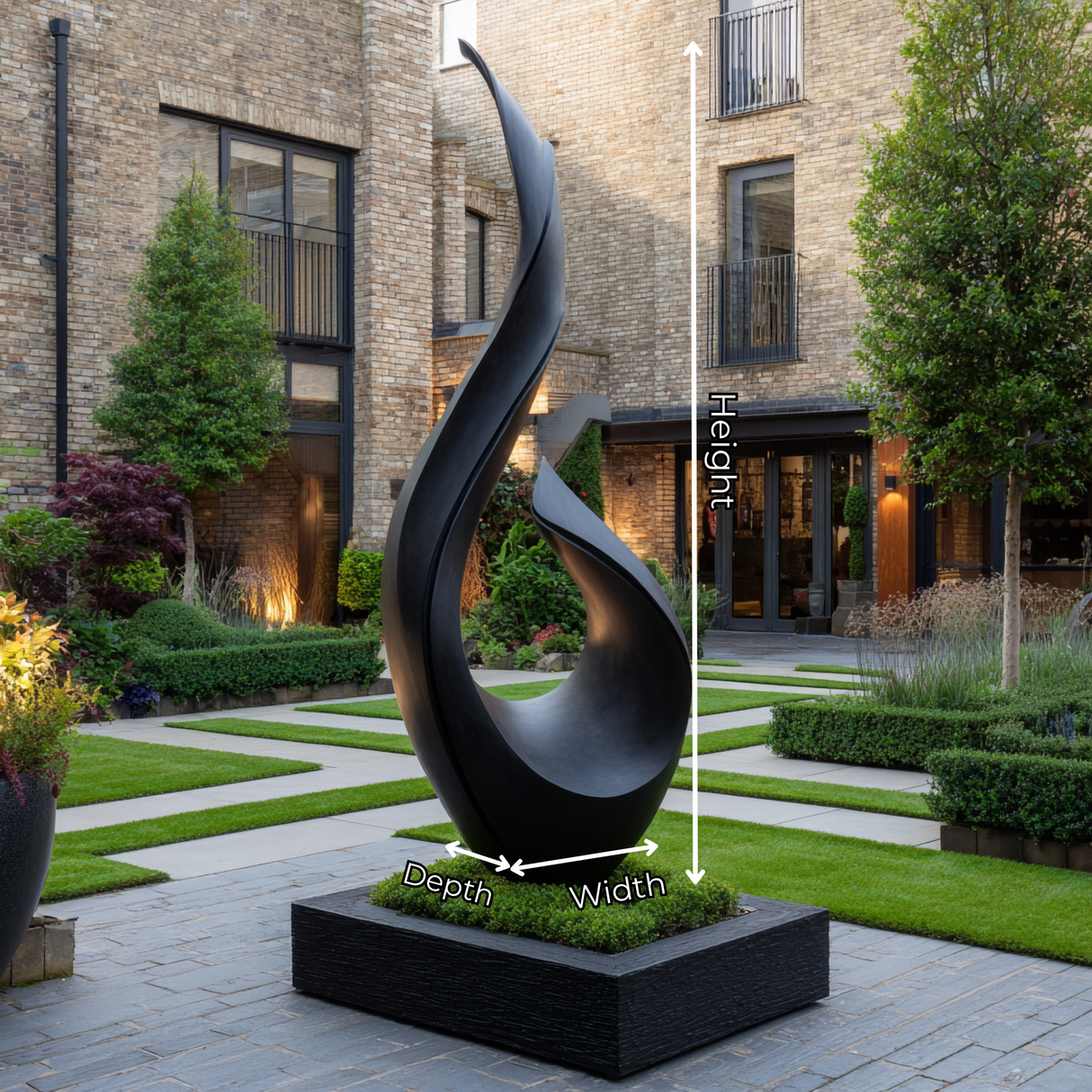 Large Outdoor Solid Wood Sculpture for Courtyards, Gardens, and Modern Landscapes