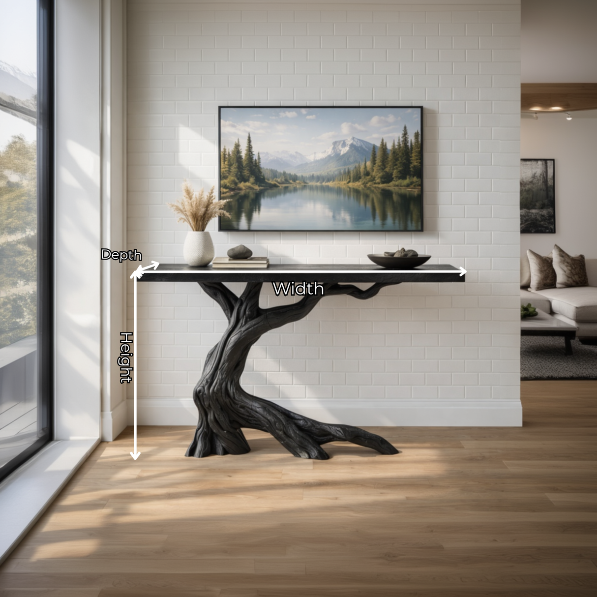 Twisted Branch Solid Wood Console Table