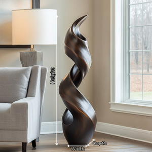 Modern Spiral Solid Wood Sculpture for Living Room