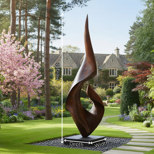 Monumental Solid Wood Abstract Sculpture for Garden and Estate Spaces