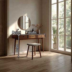 Solid Wood Vanity Table with Three Drawers