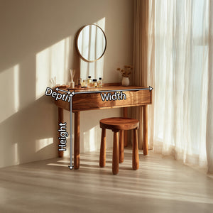 Handcrafted Solid Wood Vanity Table with Drawers for Cozy Modern Rooms