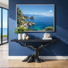 Solid Wood Console Table with Rising Branch Base for Entryway Decor