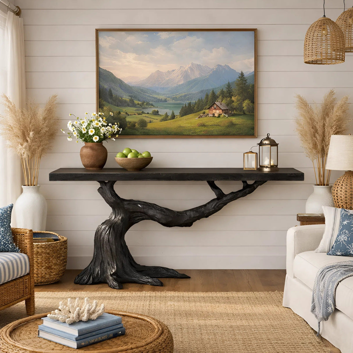 Single Canopy Solid Wood Console Table