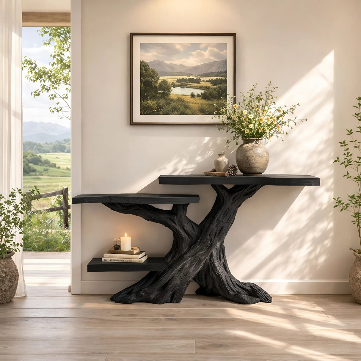 Organic Tiered Solid Wood Accent Table