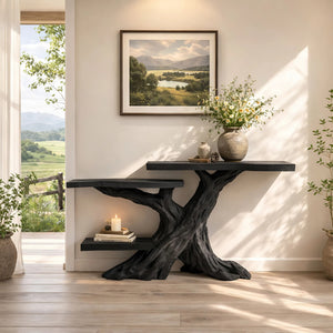 Organic Tiered Solid Wood Accent Table