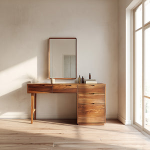 Solid Wood Dressing Table with Storage Drawers