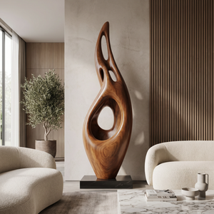 Solid Wood Contemporary Sculptural Form for Luxury Interior Spaces