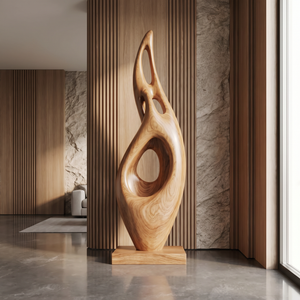 Solid Wood Contemporary Sculptural Form for Luxury Interior Spaces