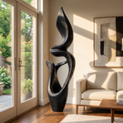 Organic Sculptural Solid Wood Sculpture for Modern Living Room Decor